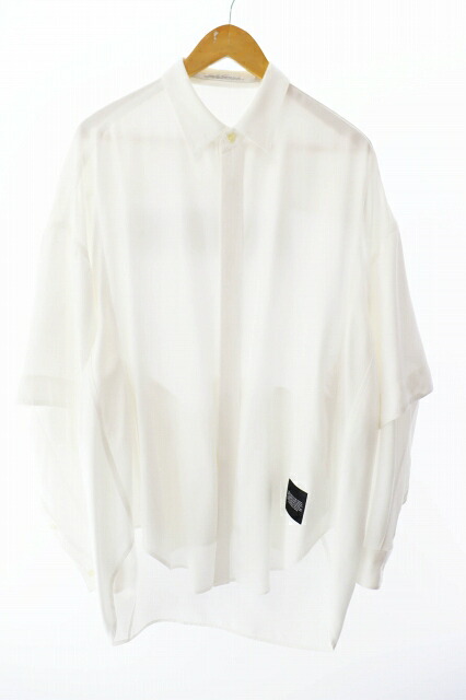 【中古】ユリウス JULIUS 23SS Sleeve Layered Shirt スリーブ レイヤード レーヨン 長袖シャツ 807SHM2 1 白 ホワイト ブランド古着ベクトル 中古260323 メンズ
