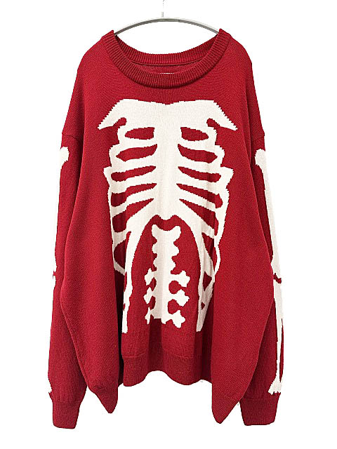 【中古】タカヒロミヤシタザソロイスト TAKAHIRO MIYASHITA The Soloist. 24AW crew neck sweater ボーン 労働者の一団のど頚 編み物 プルオーバー sbk.0001AW24 46 赤赤いこと ブランド名古着ベクター 中古260320 メンズ