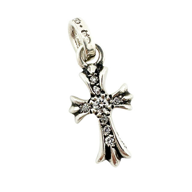 【中古】クロムハーツ CHROME HEARTS CRS BBYFAT P DMN ベビーファット クロス チャーム パヴェ ダイヤモンド ペンダント トップ 925 シルバー ブランド古着ベクトル 中古☆AA★▲260410 メンズ