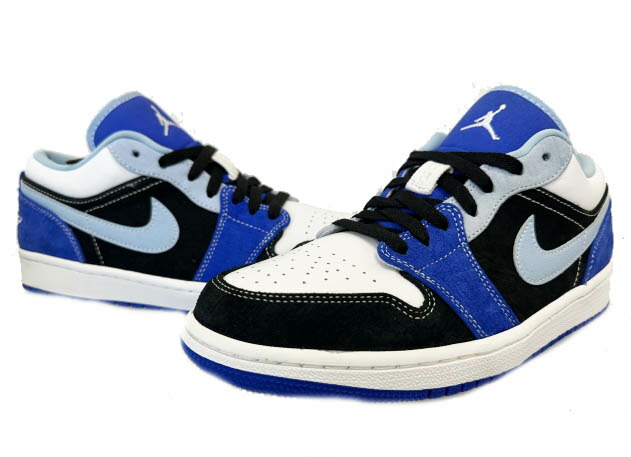 【中古】ナイキ NIKE AIR JORDAN 1 LOW SE White Black Blue エア ジョーダン ロー ホワイト ブラック ブルー DH0206-400 27 白 黒 青 ブランド古着ベクトル 中古▲■260318 メンズ
