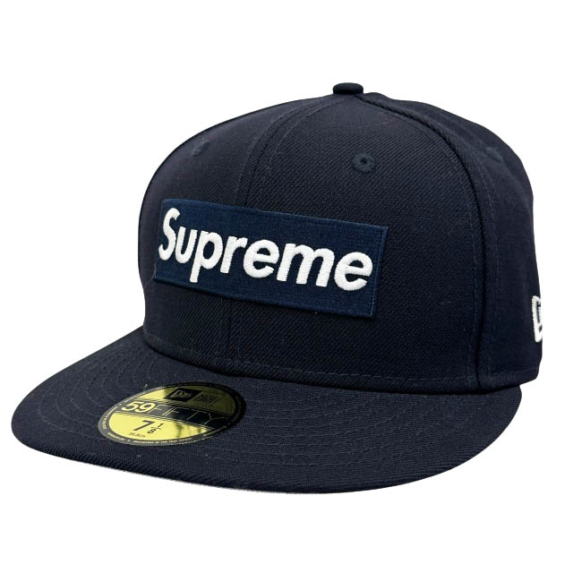 【中古】シュプリーム SUPREME &times;NEWERA ニューエラ 20AW World Famous Box Logo New Era ワールド フェイマス ボックス ロゴ刺繍 ベースボール キャップ 帽子 7 1/8 紺ネイビー ブランド古着ベクトル 中古☆AA★▲260407 メンズ｜ベクトル プリマベーラ店
