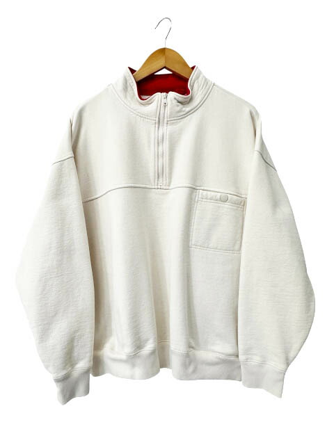 【中古】シュプリーム SUPREME 22AW Washed Half Zip Pullover ロゴタイプ刺しゅう ウォッシュド ハーフジップ ティーシャツ 流汗 調教師 S 白白いこと ブランド名古着ベクター 中古☆AA★260424 メンズ