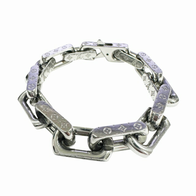 【中古】ルイヴィトン LOUIS VUITTON モノグラム チェーン ブレスレット M00309 シルバー ブランド古着ベクトル 中古▲260317 メンズ