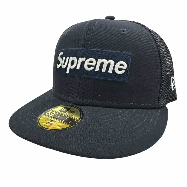 【中古】シュプリーム SUPREME × NEW ERA ニューエラ Box Logo Mesh Back ボックス ロゴ メッシュ バック キャップ 帽子 7 1/8 ネイビー ブランド古着ベクトル 中古☆AA★▲260409 メンズ