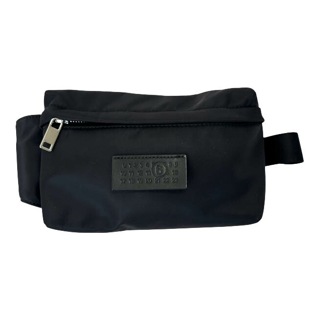 【中古】メゾンマルジェラ Maison Margiela MM6 エムエムシックス Crossbody Bag ロゴタイプ 一皿 ナイロン はりつけ台上半身 御徒面子 SB5WB0001 黒黒いこと ブランド名古着ベクター 中古▲260416 メンズ レディース