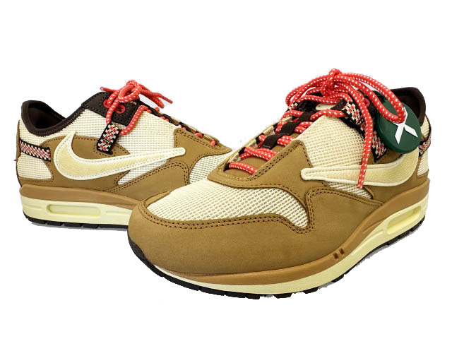 【中古】ナイキ NIKE ×TRAVIS SCOTT トラヴィス スコット AIR MAX 1 CACTUS JACK Wheat 大気圏マックス 1 サボテン 手玉 ウィート DO9392-701 26.5 茶赤銅色 ブランド名古着ベクター 中古☆AA★▲■260417 メンズ