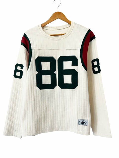 【中古】AIME LEON DORE エメレオンドレ Long-Sleeve Ribbed Football Jersey Cream ロングスリーブ リブ フットボール ジャージー 長袖Tシャツ L クリーム ブランド古着ベクトル 中古■260328 メンズ｜ベクトル プリマベーラ店