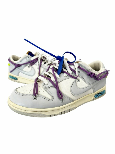 【中古】ナイキ NIKE ×OFF-WHITE 象牙色 DUNK LOW 1 of 50 No.48 ダンク 置き目 DM1602-107 27.5 灰 薄墨色 ブランド名古着ベクター中古▲■ メンズ