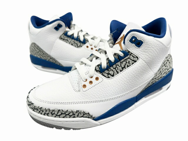 【中古】ナイキ NIKE AIR JORDAN 3 RETRO True Blue and Copper エアジョーダン3 レトロ トゥルーブルー アンド コッパー CT8532-148 27 青み 白いこと ブランド名古着ベクター 中古▲■260411 メンズ