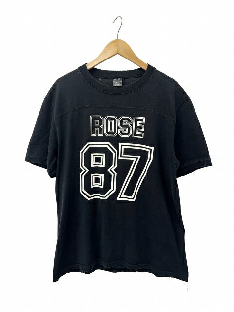 【中古】ナンバーナイン NUMBER (N)INE 06SS GUNS期 Rose 87 Tee プリント 半袖 Tシャツ 3 黒 ブラック ブランド古着ベクトル 中古260419 メンズ｜ベクトル プリマベーラ店