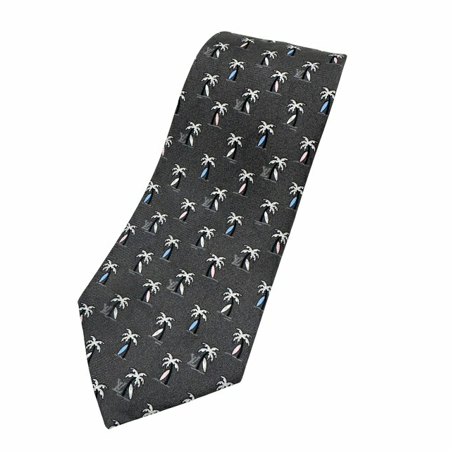 【中古】ルイヴィトン LOUIS VUITTON ヤシ科の木柄 タイ パームツリーズ M71735 アントラシット 薄墨色 ブランド名古着ベクター 中古▲■260522 メンズ