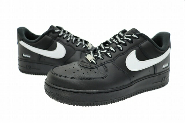 【中古】シュプリーム SUPREME ×NIKE ナイキ AIR FORCE 1 LOW SP Black White エア湖 フォース 1 置き目 CU9225-002 27.5 黒 白 黒いこと 白いこと ブランド名古着ベクター 中古 ☆AA★▲■260523 メンズ