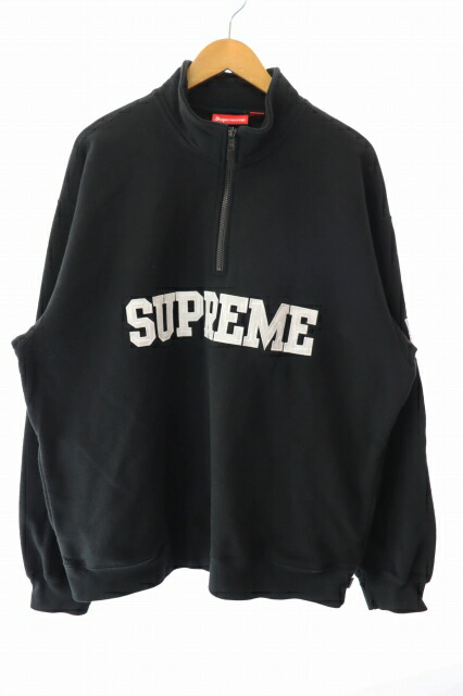 【中古】シュプリーム SUPREME 26SS Shop Flag Half Zip Pullover 販売店 信号旗 二分の一 ジップ 汗水 ティーシャツ XL 黒 黒いこと ブランド名古着ベクター 中古☆AA★260515 メンズ