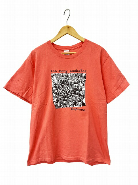 【中古】シュプリーム SUPREME 22SS Too Many Assholes Tee 刷り上げる 半袖 Ｔシャツ M サクラ色 ブランド名古着ベクター 中古☆AA★260520 メンズ