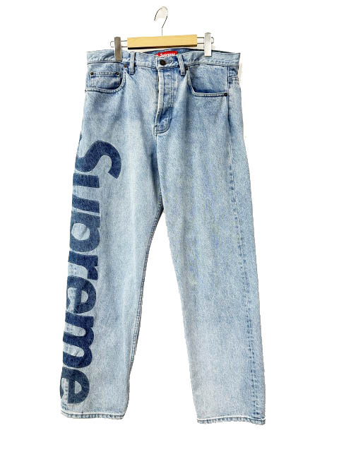 【中古】シュプリーム SUPREME 22SS Inset Logo Jean はたご屋仕掛ける ロゴタイプ デニム ジーンズ ズボン下 34 インディゴ 青み ブランド名古着ベクター 中古☆AA★260603 メンズ