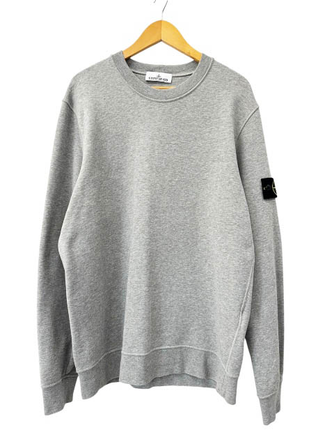 【中古】ストーンアイランド STONE ISLAND ロゴ ワッペン クルーネック スウェット トレーナー 101563051 XL グレー ブランド古着ベクトル 中古260516 メンズ|ベクトル プリマベーラ店