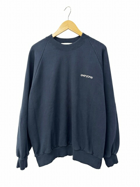 【中古】everyone エブリワン Logo Crewneck Sweat Navy ロゴタイプ 刷り上げる 労働者の一団のど首 汗水 調教師 EV25-CS52 L 米国海軍 ブランド名古着ベクター 中古260423 メンズ