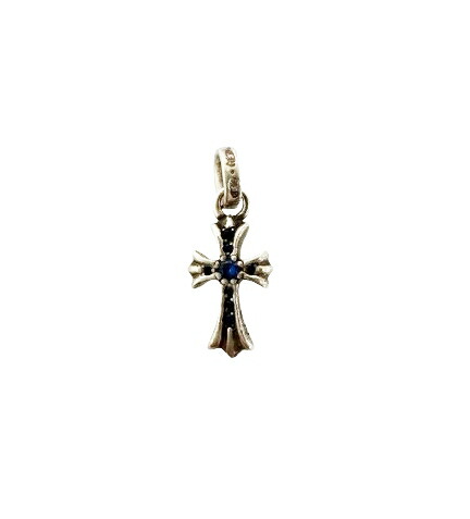 【中古】クロムハーツ CHROME HEARTS CRS BBYFAT P SAP ベイビーファット はりつけ台 PAVE サファイア 首飾り とっ始め SILVER 925 しろがね色 ブランド名古着ベクター中古☆AA★▲■260422 メンズ