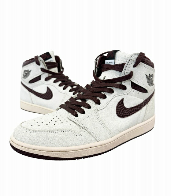 【中古】ナイキ NIKE ×A MA MANIERE アママニエール AIR JORDAN 1 RETRO HIGH OG SP Sail and Burgundy エアジョーダン1 ご機嫌 DO7097-100 30 セイル バーガンディ ブランド名古着ベクター中古▲■260502 メンズ