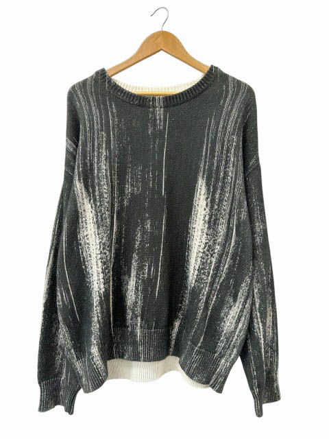 【中古】YOKE ヨーク 22SS Printed Cotton Cneck Sweater プッディングテッド 綿織物 労働者の一団 スウェーター 編み物 YK22SS0347S 2 黒いこと 象牙色 ブランド名古着ベクター 中古260428 メンズ