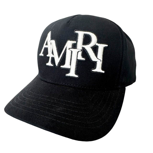 【中古】アミリ AMIRI スタッガード ロゴタイプ 野球 鳥打ち帽 かぶり笠 AMHACP1039 黒黒いこと ブランド名古着ベクター 中古☆AA★▲260610 メンズ