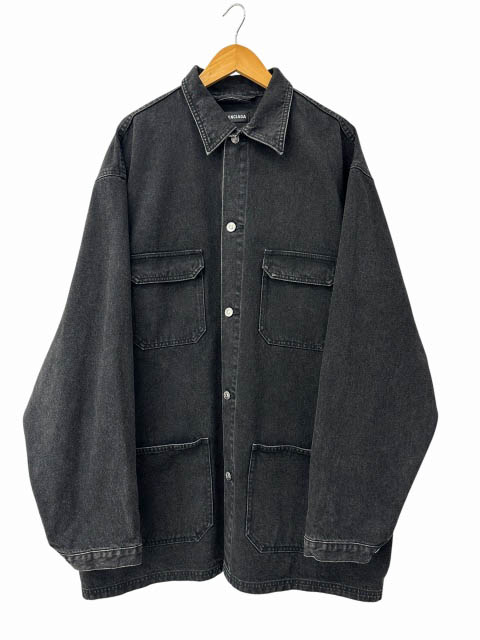 【中古】バレンシアガ BALENCIAGA FEEL FINE 1969 うしろ側 刷り上げる 厚地の外套大きさ ジーンズ プルオーバー 上衣 508865 TYE31 48 黒黒いこと ブランド名古着ベクター 中古☆AA★260607 メンズ