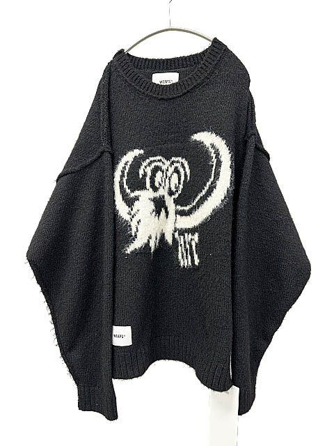 【中古】ダブルタップス WTAPS 25AW CREW NECK BVO SWEATER WOPL 労働者の一団のど首 編み物 プルオーバー 252MADT-KNM02 04 黒黒いこと ブランド名古着ベクター 中古260609 メンズ