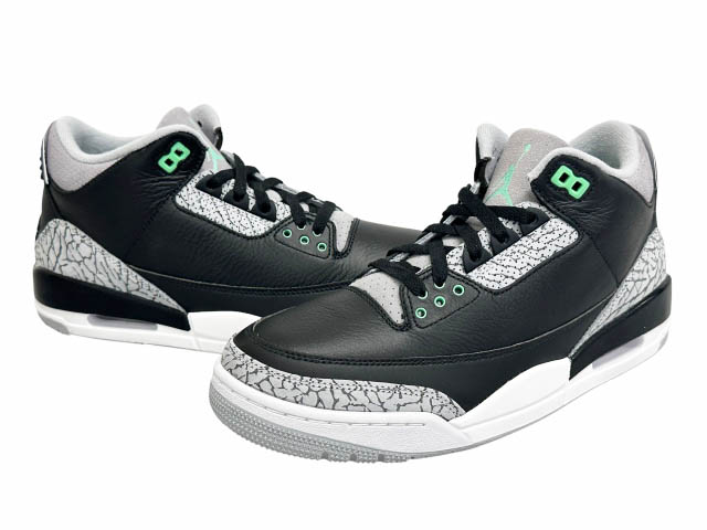 【中古】ナイキ NIKE AIR JORDAN 3 RETRO Green Glow エア ジョーダン 3 レトロ グリーン グロー CT8532-031 27 ブラック グレー ブランド古着ベクトル 中古▲■260520 メンズ｜ベクトル プリマベーラ店