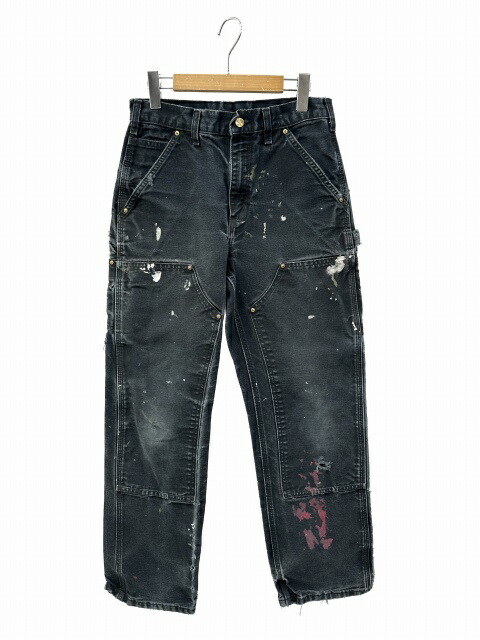 【中古】鉄道車両ハート形 carhartt DOUBLE NKEE PAINTER PANTS USA製 ダブルニー ペインター ズボン下 29 黒 黒いこと ブランド名古着ベクター 中古260526 メンズ
