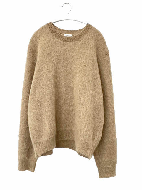 【中古】サンローラン 光の都市 SAINT LAURENT PARIS 25AW ルーズフィット ブラッシュド モヘア 編み物 ティーシャツ 820148 Y76ZL XL 駱駝 ブランド名古着ベクター 中古260530 メンズ