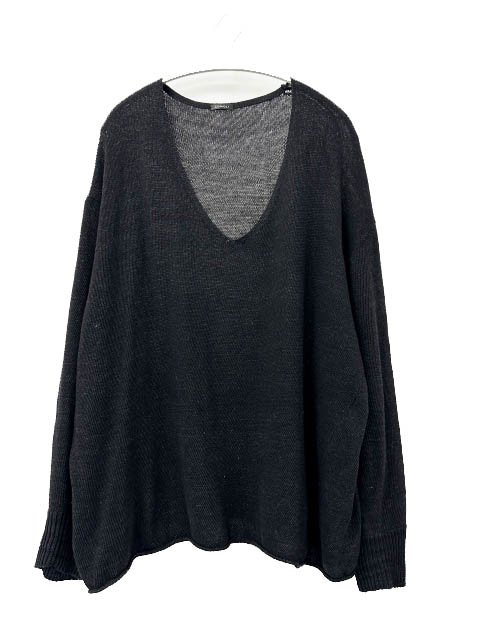 【中古】コモリ COMOLI 24SS BLACK V-NECK KNIT 黒いこと Vのど首 綿織物 朱夏 編み物 プルオーバー Z01-06019 F 黒 ブランド名古着ベクター 中古260607 メンズ