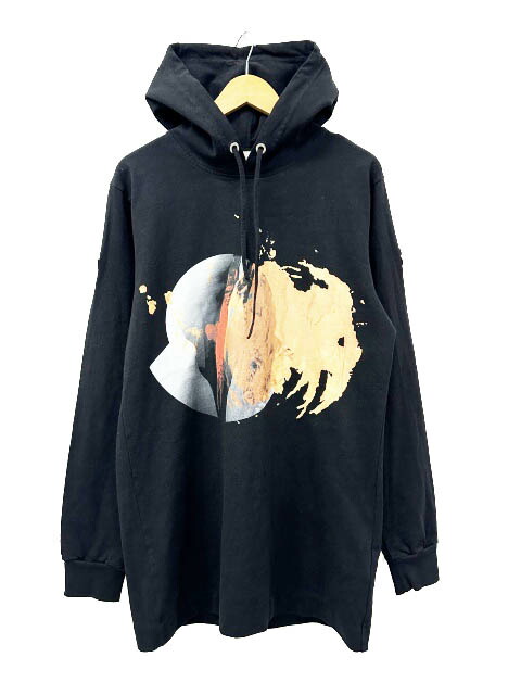 【中古】モンク軌跡 MONCLER ×1017 ALYX 9SM 蟻クス 19AW MAGLIA CON CAPPUCCIO 紋章 刷り上げる ティーシャツ パーカー E209Y8001050 S 黒黒いこと ブランド名古着ベクター 中古260530 メンズ