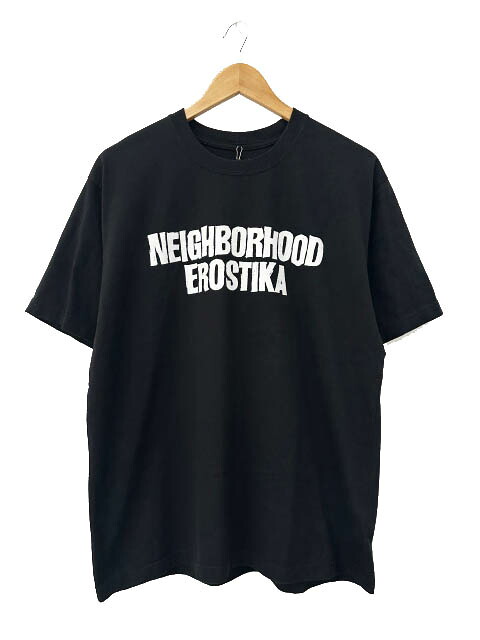 【中古】ネイバーフッド NEIGHBORHOOD ×EROSTIKA エロスティカ 24SS NHXEROSTIKA.TEE ロゴタイプ 刷り上げる 半袖ティーシャツ SS-3 241マイコン51N-ST03S M 黒黒いこと ブランド名古着ベクター 中古■260603 メンズ