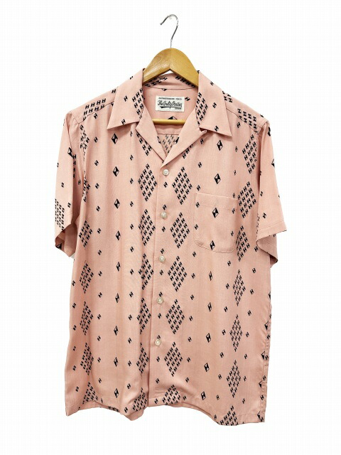 【中古】ワコマリア WACKO MARIA 19SS HAWAIIAN SHIRT TYPE-9 ハワイアン 半袖 プルオーバー M さくら色 ブランド名古着ベクター 中古260607 メンズ