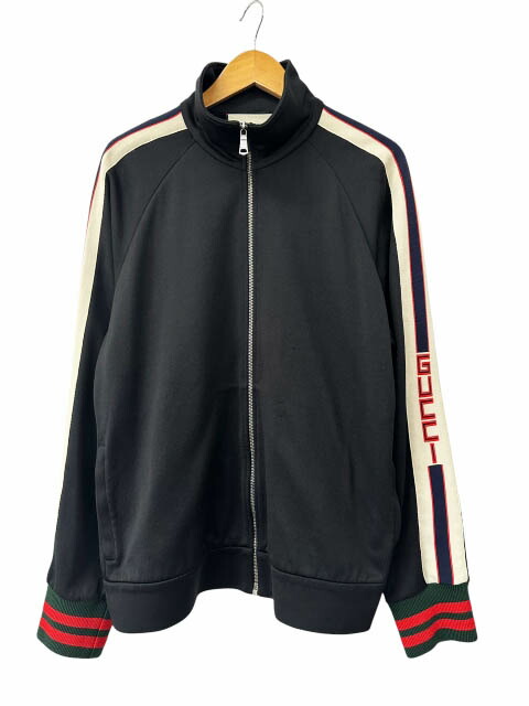 【中古】グッチ GUCCI 17AW ロゴタイプ 伝達ルート 技術的 プルオーバー 貨物自動車 上衣 474634 X5T39 M 黒黒いこと ブランド名古着ベクター 中古☆AA★260609 メンズ