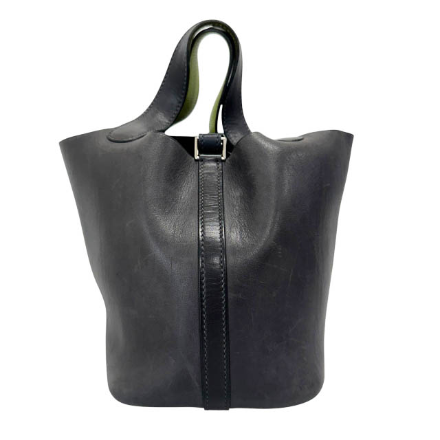 【中古】エルメス HERMES ピコタン PM バイカラー ヴォーバレニア シェーブル レザー ハンド バッグ 紺 緑 ネイビー グリーン ブランド古着ベクトル 中古☆AA★▲■260726 レディース｜ベクトル プリマベーラ店 187,550円