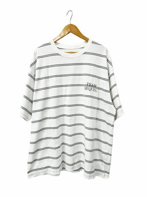 【中古】シークエル SEQUEL 26SS BORDER T-SHIRT ロゴタイプ 刷り上げる 間借り人 半袖 プルオーバー XL 白 白いこと ブランド名古着ベクター 中古260611 メンズ