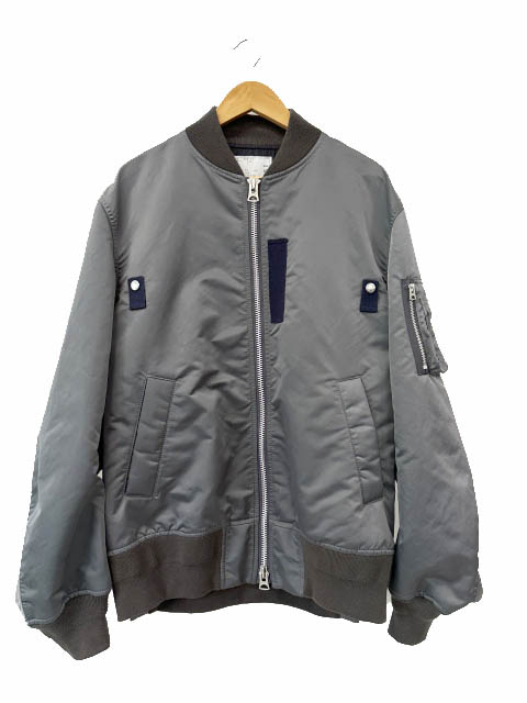 【中古】サカイ sacai 23AW Nylon Twill Blouson ナイロン ツイル ブルゾン ジャケット MA-1 SCM-051 3 グレー ブランド古着ベクトル 中古■260709 メンズ｜ベクトル プリマベーラ店 42,185円