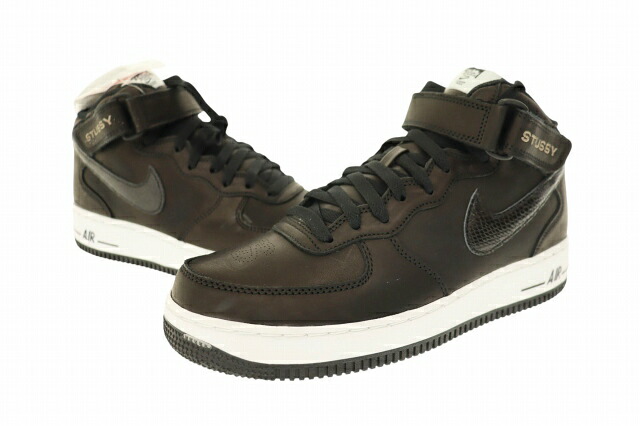 【中古】ナイキ NIKE ×Stussy ステューシー AIR FORCE 1 07 MID SP Black エアフォース ミッド DJ7840-001 26.5 ブラック ブランド古着ベクトル 中古▲■ 260621 メンズ|ベクトル プリマベーラ店