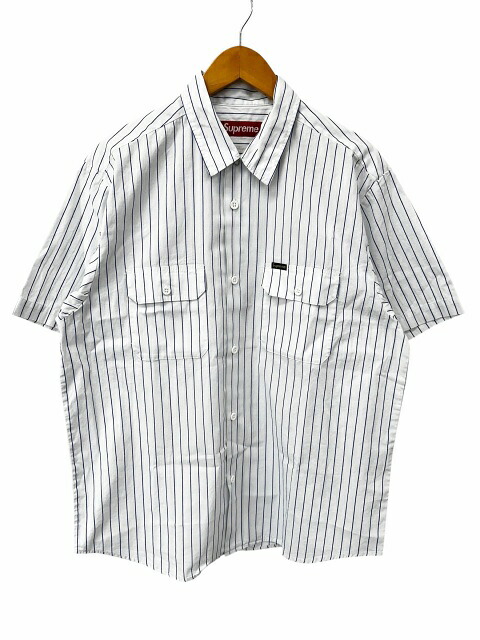 【中古】シュプリーム SUPREME 26SS Ghostface S/S Work Shirt Stripe ゴーストフェイス ストライプ 半袖ワーク シャツ M ホワイト ブルー ブランド古着ベクトル 中古☆AA★260714 メンズ 【ベクトル 古着】 260714｜ベクトル プリマベーラ店