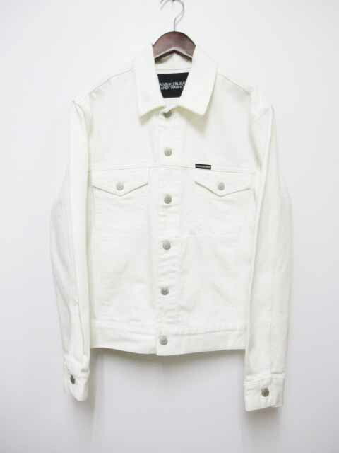 calvin klein white leather jacket