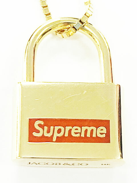SUPREME18SS Justice Gold Pendant14kネックレス SS18 Supreme Justice 14K Gold Pendant シュプリームネックレス