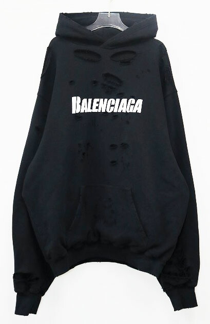 楽天市場】BALENCIAGA 2021SS Caps Destroyed Hoodie 659403