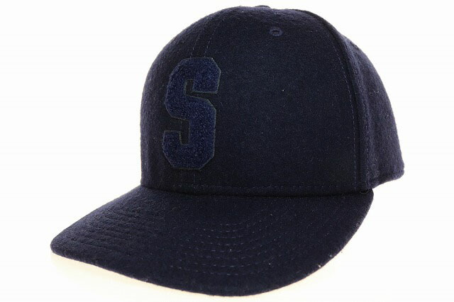 OLD STUSSY 90s No.4 刺繍 6パネルキャップ 紺タグ ブラック 1990's 