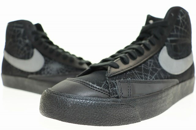 【中古】ナイキ NIKE BLAZER MID SPIDER WEB 77 BLACK 28.5cm DC1929-001 ブレーザー ミッド スパイダー ウェブ ブラック 【ブランド古着ベクトル】▲■250809 メンズ 【ベクトル 古着】 250809
