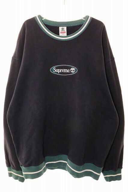 【中古】シュプリーム SUPREME × TIMBERLAND 21SS CREWNECK NAVY XL ティンバーランド 共同研究 労働者の一団のど首 汗水 調教師 米国海軍 【ブランド名古着ベクター】☆AA★250830 メンズ 【ベクター 古着】 250830