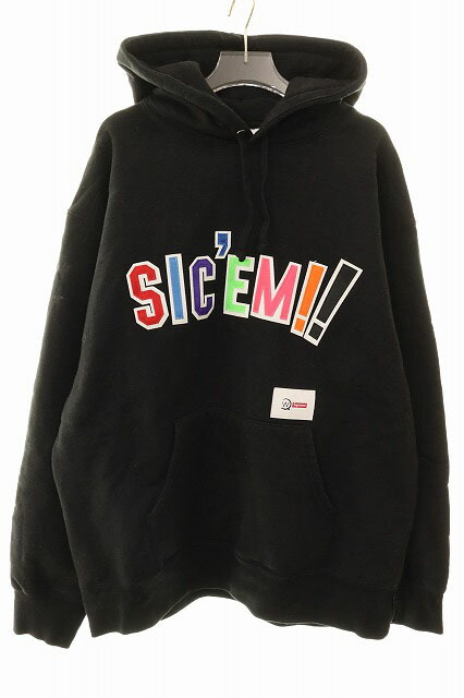 【中古】シュプリーム SUPREME × WTAPS SIC’EM HOODED SWEATSHIRT BLACK L ダブルタップス フーデッド スウェットシャツ フーディ パーカー ブラック 【ブランド古着ベクトル】☆AA★250914 メンズ 【ベクトル 古着】 250914
