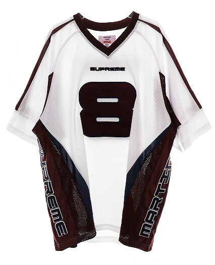 【中古】シュプリーム SUPREME × MARTINE ROSE 24AW FOOTBALL JERSEY XL マーティン ローズ フットボール Tシャツ ホワイト 半袖 ユニフォーム メッシュ 【ブランド古着ベクトル】☆AA★250910 メンズ 【ベクトル 古着】 250910