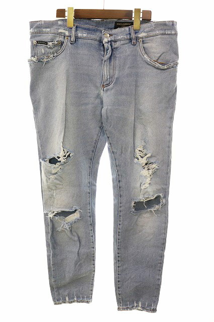 【中古】ディー&ジー ドルガバ ドルチェ&ガッバーナ D&G SLIM DENIM SIZE 54 スリムフィット デニム ダメージ加工 【ブランド古着ベクトル】☆AA★●260110 メンズ 【ベクトル 古着】 260110