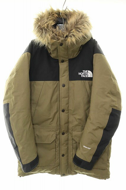 【中古】ザノースフェイス THE NORTH FACE MOUNTAIN DOWN COAT L ND91835 マウンテン ダウン コート ダウンジャケット ファー カーキ 【ブランド古着ベクトル】251106 メンズ 【ベクトル 古着】 251106